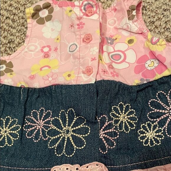 Charming Pink and Blue Floral Kids Dress - Picture 6 of 6